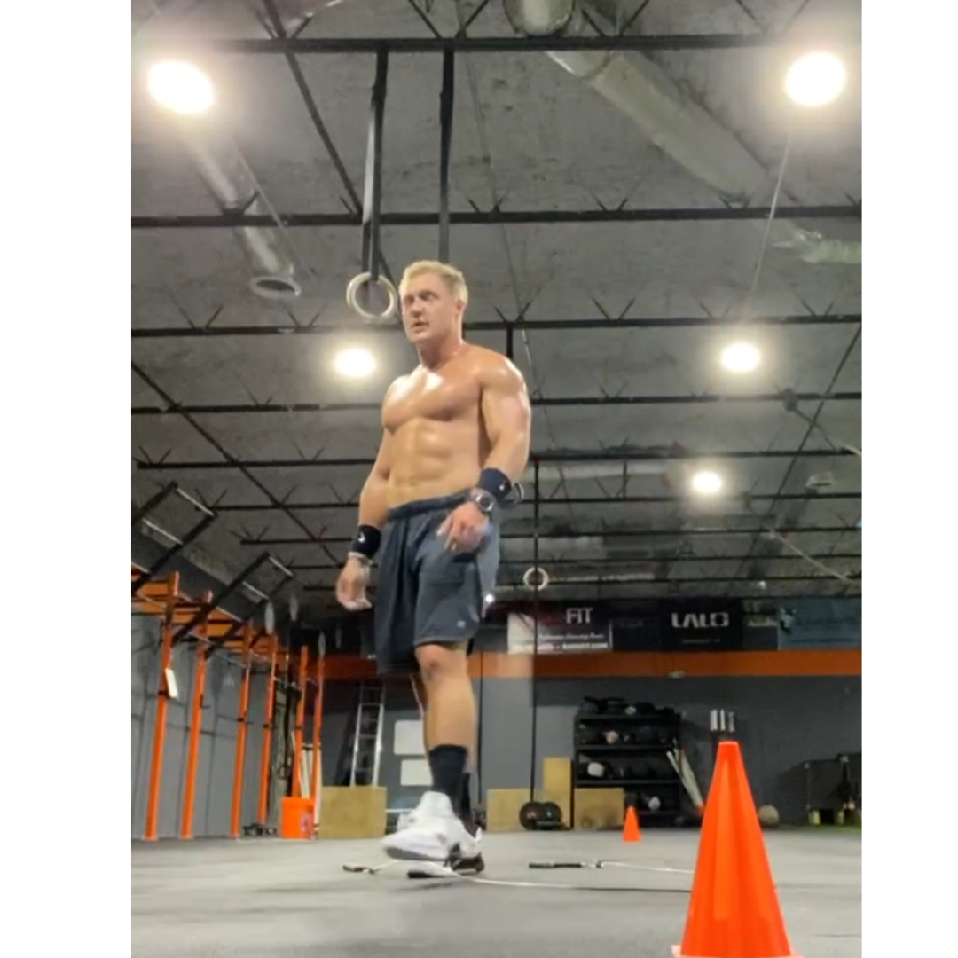 Crossfit athlete exercising 